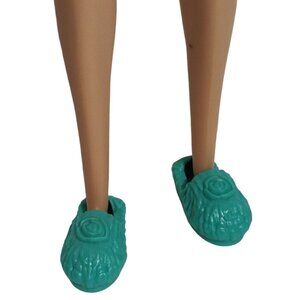 Fashion Doll Shoes Slippers Green Unbranded Slip On Textured 1" Length